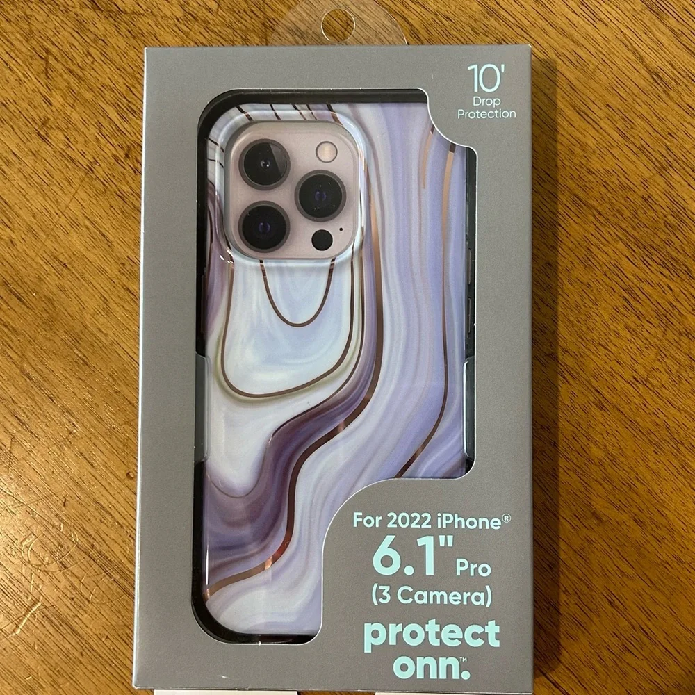 Protect Onn 2022 iPhone 6.1” Pro 3 Camera Purple & Rose Gold Phone Case